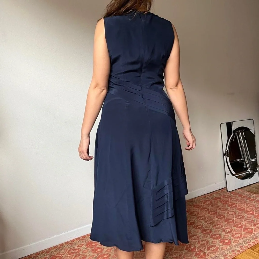 Nanette Lepore navy silky midi dress - Picture 4 of 4